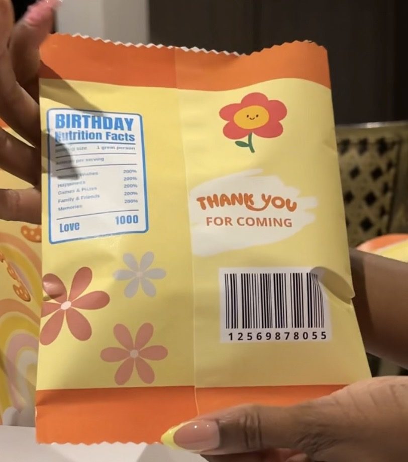 Custom chip bag back